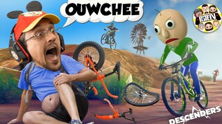 UNCLE BALDI GOT ME TWAINING WHEEWLZ!  Ouch! (FGTeeV Duddy Chunky Boy Descenders Gameplay/Skit)