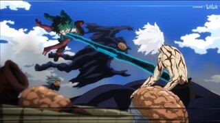 Deku Using His Mouth to Chase Shigaraki