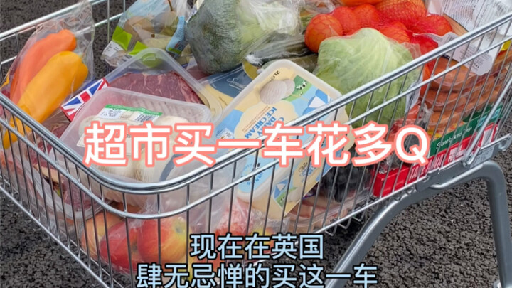 How much does it cost to fill a shopping cart at a budget supermarket in the UK?