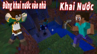 Minecraft - Xây Dựng Nhà Trong Hang Sâu Sinh Tồn An Toàn Tuyệt Đối Nhưng Khi Khai Nước Vào Thì Sao ?