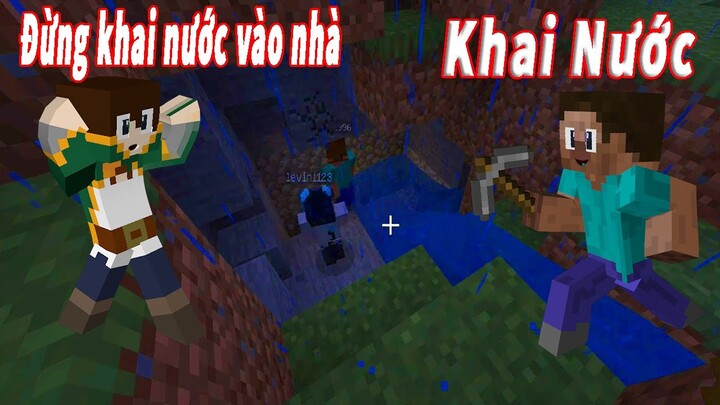 Minecraft - Xây Dựng Nhà Trong Hang Sâu Sinh Tồn An Toàn Tuyệt Đối Nhưng Khi Khai Nước Vào Thì Sao ?