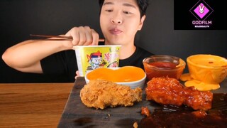 Mukbang gà ớt gà sốt phô mai phần 4 #anngon