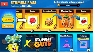 🔥Stumble Guys November Stumble Pass FREE Special Emote & Skins! Stumble GuysxSpongeBob!😱🌟Must-Watch🤯