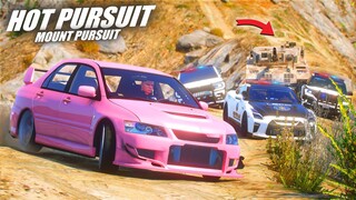 HOT PURSUIT DI GUNUNG ! EVO PINK MENGGEMPARKAN KOTA !! POLISI SATU KOTA KEWALAHAN !!! GTA 5 ROLEPLAY