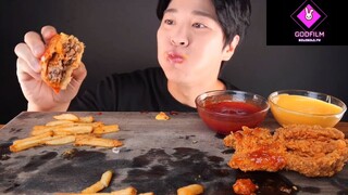 Mukbang hamburger và gà rán phần 4 #anngon
