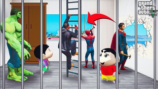 GTA5 : Shinchan Doraemon Franklin Trying To Escape From Jail Part 2- GTAV