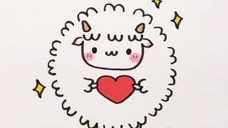 Don’t throw away the used bottle caps, you can also draw a super simple lamb