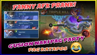 FANNY AFK PRANK IN EPIC TIER | ENEMY AUTO FEED | MOBILE LEGENDS BANG BANG