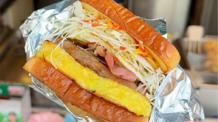 Bánh hamburger bánh mì sandwich cỡ siêu lớn!!