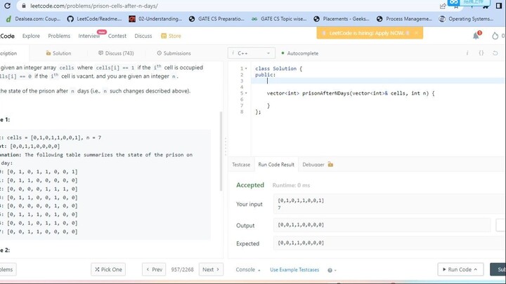 957. Prison Cells After N Days