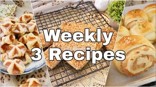 Weekly 3 Recipes Mini Waffle, Waffle Ball,Healthy Granola Bars,Tuna & Mayonnaise Bread