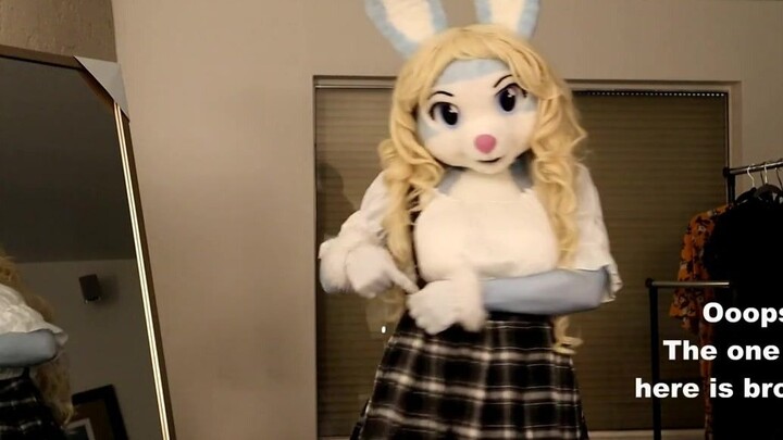 [Beast Costume] Bunny's cute animal costume full body leather mask disguise (new kig video 454)