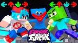Monster School: FNF Space Battle - Huggy Wuggy vs Baby Zombie | MInecraft Animation