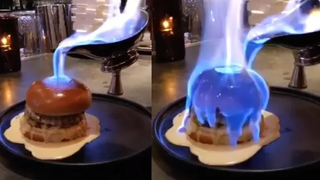 Pouring Fire On A Burger