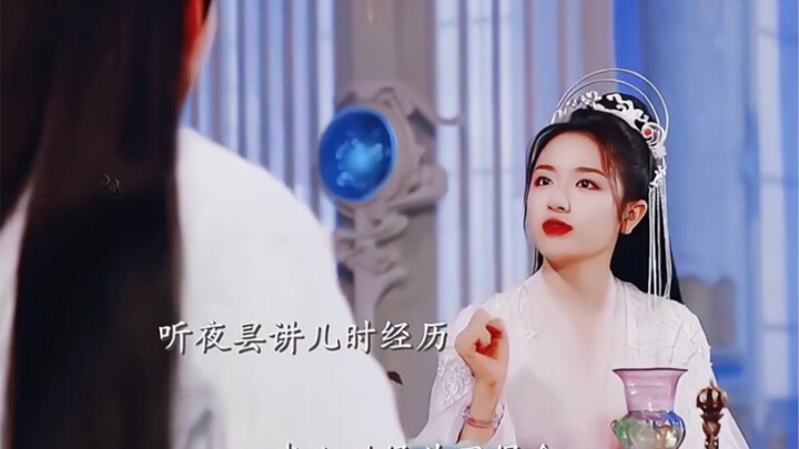 Shao Dian, with his zither, listens as Yetan recounts her childhood; his eyes brim with heartache, a