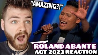 British Guy Reacting to You won't believe Roland Abante's INCREDIBLE VOICE! | Auditions | AGT 2023