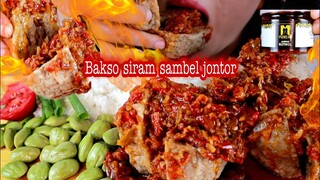 ASMR BAKSO MEKAR SIRAM SAMBEL JONTOR LALAPAN PETE PAKE NASI | ASMR MUKBANG INDONESIA