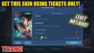 TRICKS! GET NATAN NEW SKIN USING ARRIVAL TICKETS ONLY! LEGIT NOT BUG! MOBILE LEGENDS