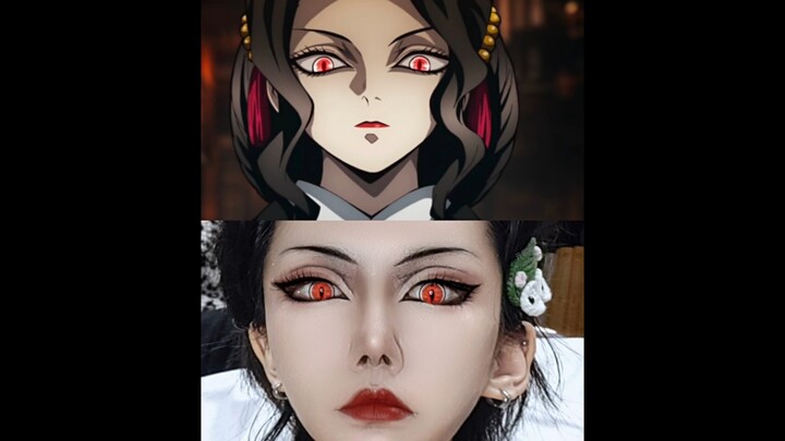 [Qi Guanqing] Demon Slayer Muzan Kibutsuji cosplay eye makeup imitation record