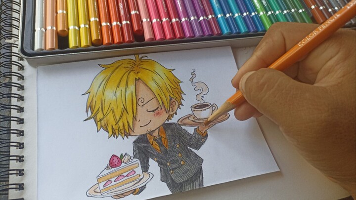 mewarnai Sanji dari anime One Piece