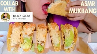 ASMR MUKBANG ARMY NAVY TACOS🌮 | EATING SHOW | WHISPERING | COLLAB WITH @Coach Foodie