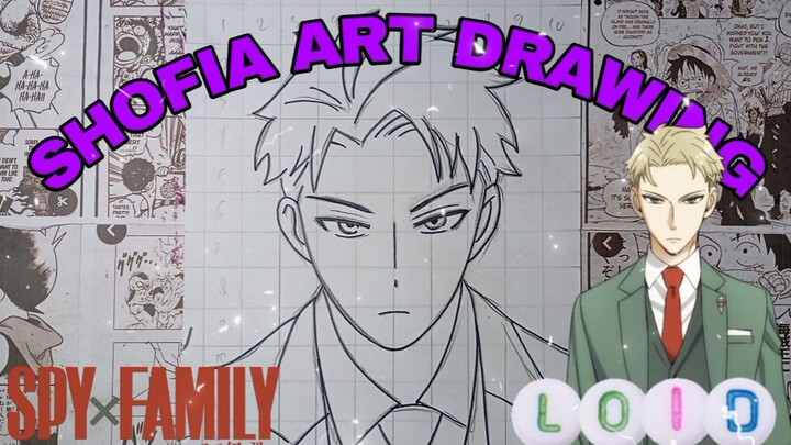 drawing LOID dari anime spy x family