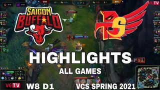 Highlight SGB vs BTS All Game VCS Mùa Xuân 2021 VCS Spring 2021 Sai Gon Buffalo vs Burst The Sky Esp