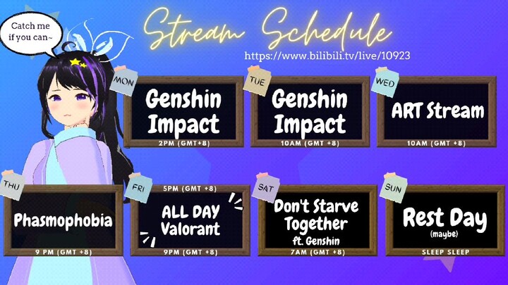 Stream Schedule 1st Week October!