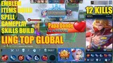 NEW PATCH Ling Gameplay - Score (12-2-7) Top Global L1oydi- Mobile Legend 2020-FEB