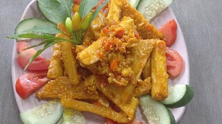 khoai môn sào sả ớt.món chay đâmp đà ngon cơm.