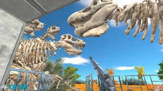 Jurassic Safari with Skeleton Dinosaurs. Animal Revolt Battle Simulator