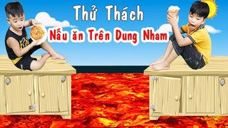 Thử Thách Nấu Ăn Trên Dung Nham | Cooking Challenge On Lava ♥ Min Min TV Minh Khoa