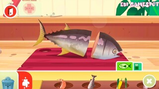 Membuat Sushi Daging Pakai Kepala Dan Ekor Ikan Salmon - Game Ebi Gamespot