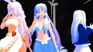【mmd di gi charat】アクアちゃん・憂鈴・うさだあかりでスキスキ絶頂症