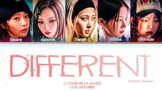 LE SSERAFIM (르세라핌) - 'DIFFERENT' [English Version] Lyrics (Color Coded Lyrics)