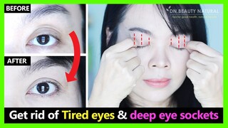 Fast results!! How to get rid of tired eyes, multiple eyelids, deep eye sockets with exercise