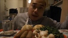 Asmr Eating Sounds - Vegetarian Sausages, Kaiser Rolls, Mushrooms, Kale + Peer Pressure Advice