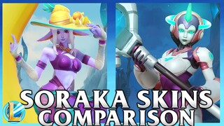 Soraka Skins Comparison | Order of the Banana Soraka and Program Soraka | WILD RIFT