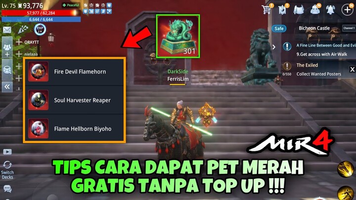 TIPS CARA DAPAT PET MERAH (SPIRIT STONE) GRATIS DAN FUNGSI PATUNG NAGA BIRU EPIC !! MIR4 Indonesia