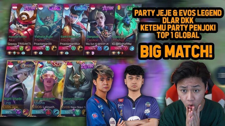 JEJE MAIN SAMA DLAR & EVOS LEGENDS KETEMU PARTY PENJOKI TOP 1 GLOBAL! - Mobile L