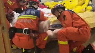 The first time I've seen someone fall off the bed and need firefighters