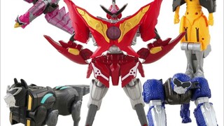 Bakutaro Sentai - Separate photos of each unit of the Demonic Robot - range of joint motion!