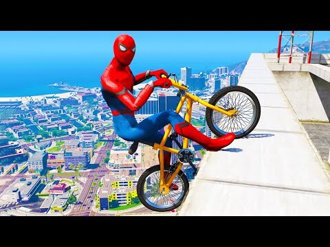 GTA 5: Spiderman Epic Bike Jumps #9 - Spider-Man Stunt & Fails, Gameplay -  Bilibili