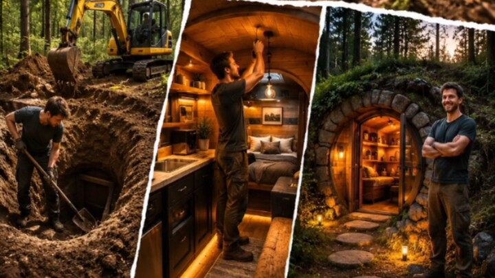He Found a Secret Door Underground… Then Built THIS 😱🏠