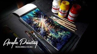 SUNSET PAINTING | ACRYLIC PAINTING | TESLA PAINT