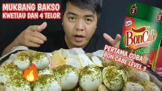 MUKBANG BAKSO KWETIAU PAKAI TELOR 4 BIJI DI SIRAM BON CABE LEVEL 3 - GAK ADA PEDES SAMA SEKALI 😂😂