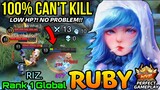 You Can't Kill Me!! Ruby the Queen of LifeSteal is UNKILLABLE!! - Top 1 Global Ruby ʀιz. - MLBB