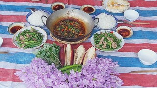 ba chỉ KHO QUẸT đậu xào THỊT NẠT  đạm bạc MÀ NGON/atqntv t55