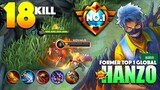 18 Kill in 10 Minutes! Deadly Forbidden Jutsu | Former Top 1 Global Hanzo Gameplay By ῆῆჯჯ  ~ MLBB