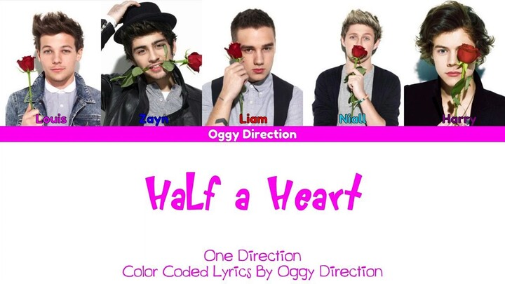 One Direction - Half A Heart (New Color Coded Lyrics 2024) (sped up)